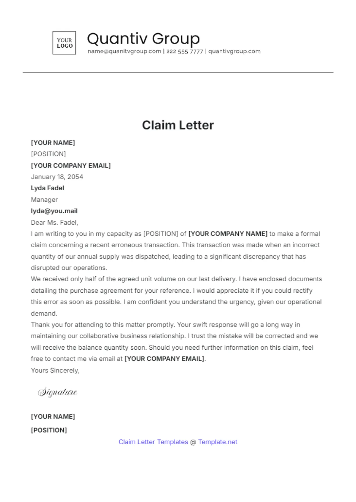 Health Insurance Claim Settlement Letter Template - Infoupdate.org