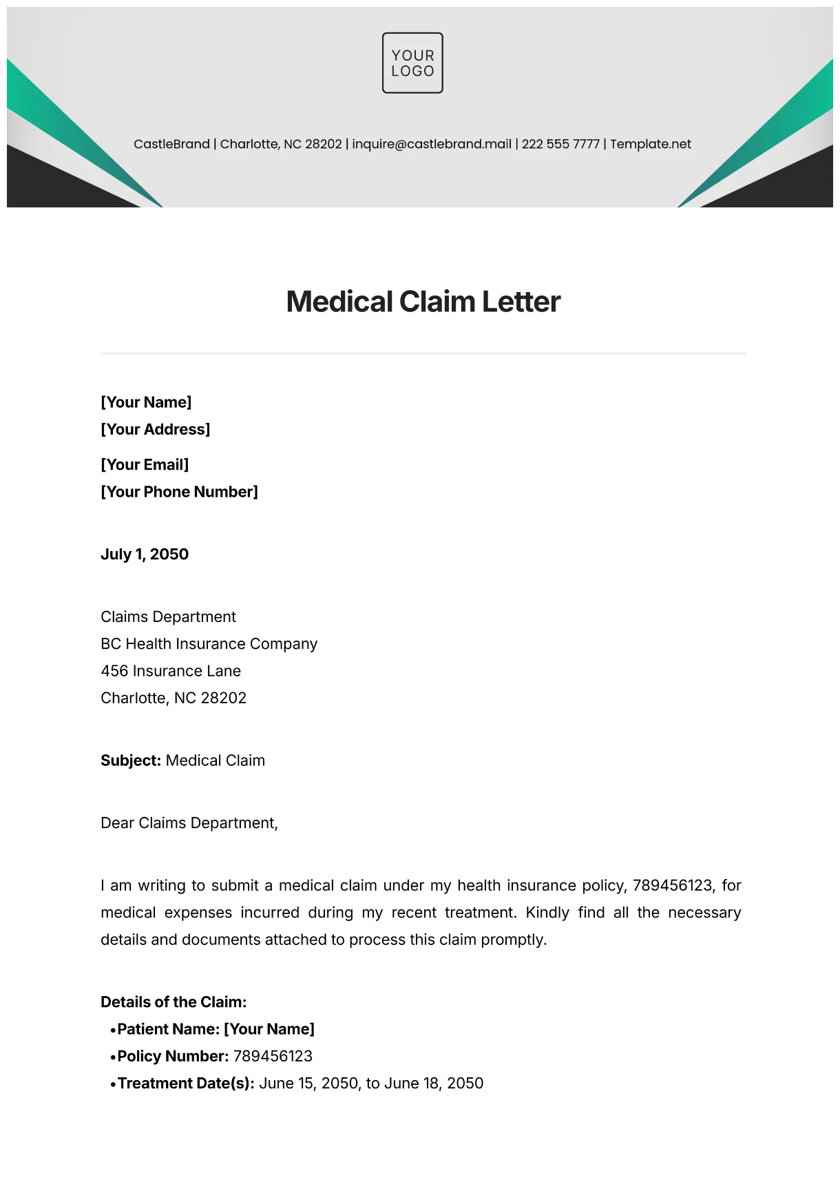 Free Late Insurance Claim Letter Template to Edit Online