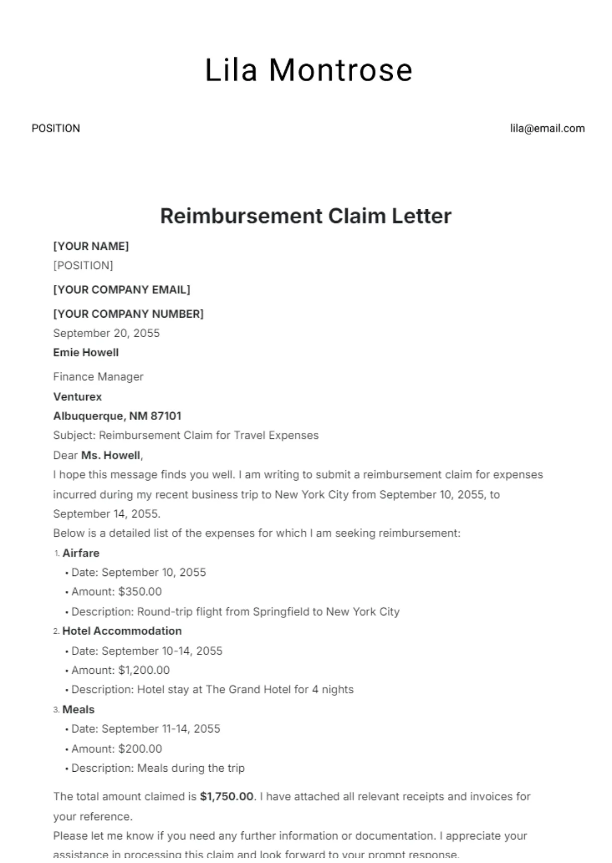 Free Late Insurance Claim Letter Template to Edit Online