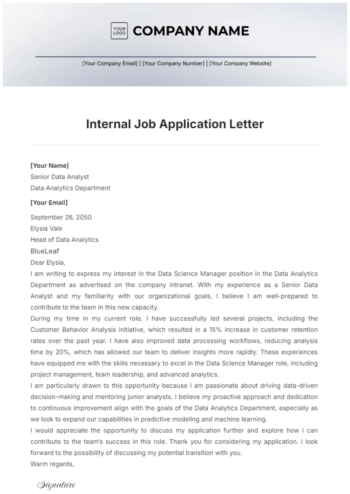 Free letter template to edit online