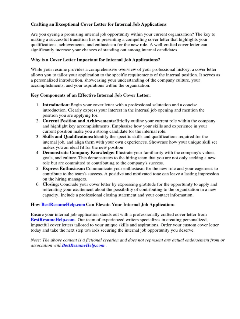 Cover letter for sample pdf résumé