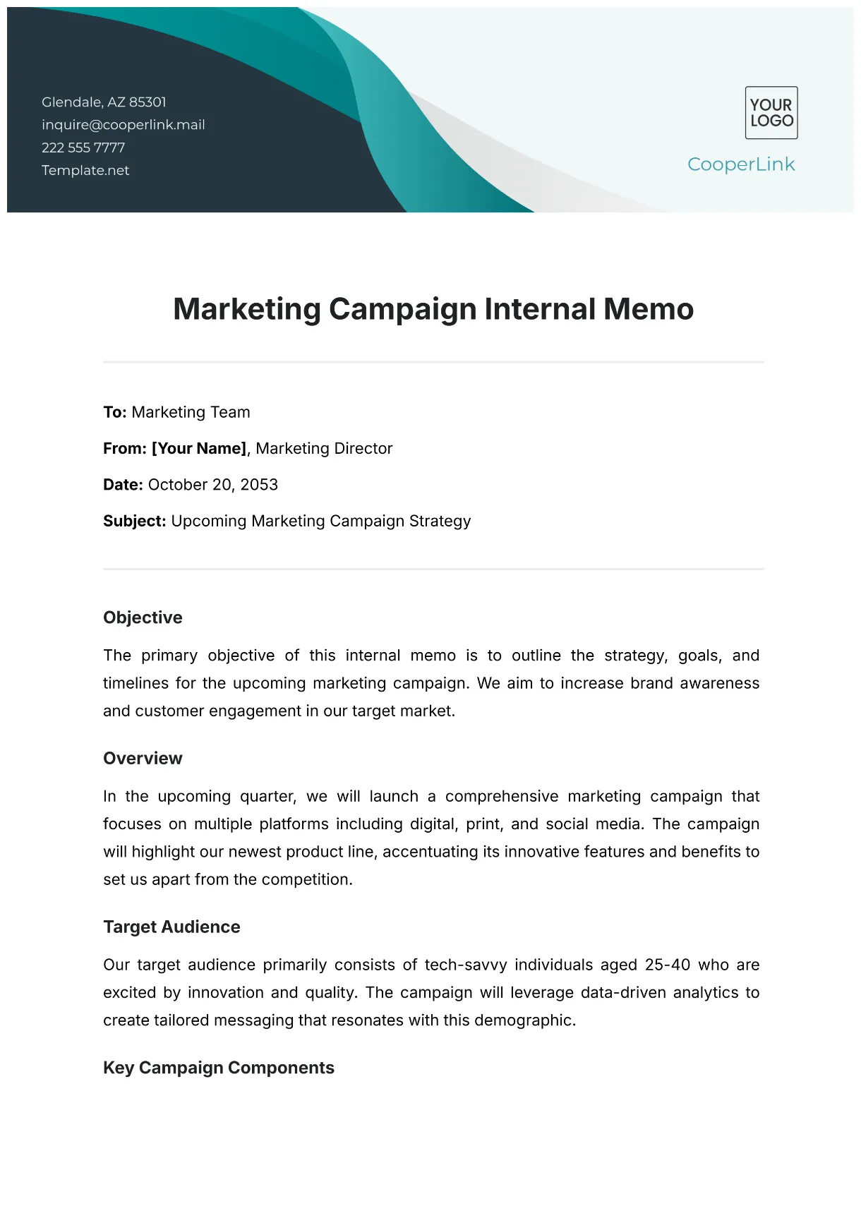 Free internal company memo for safety template to edit online