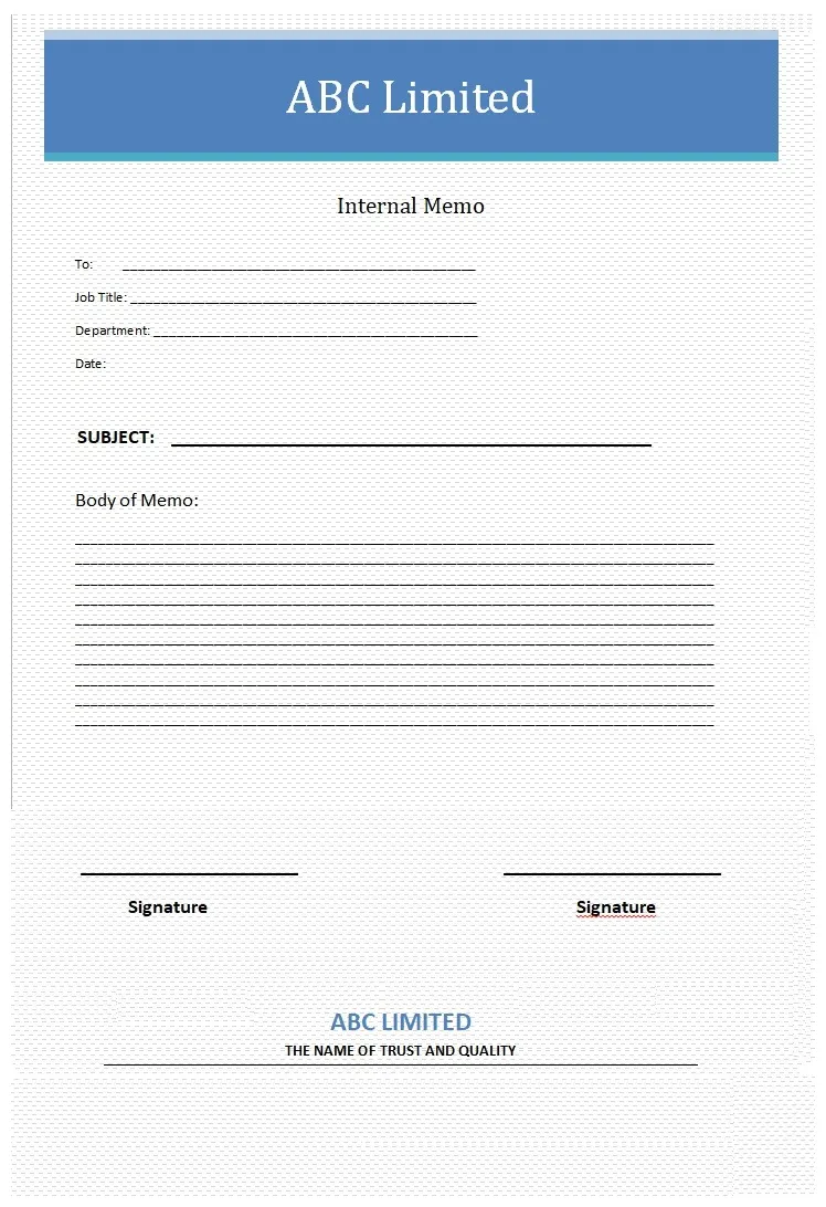 Business memo template free word templates