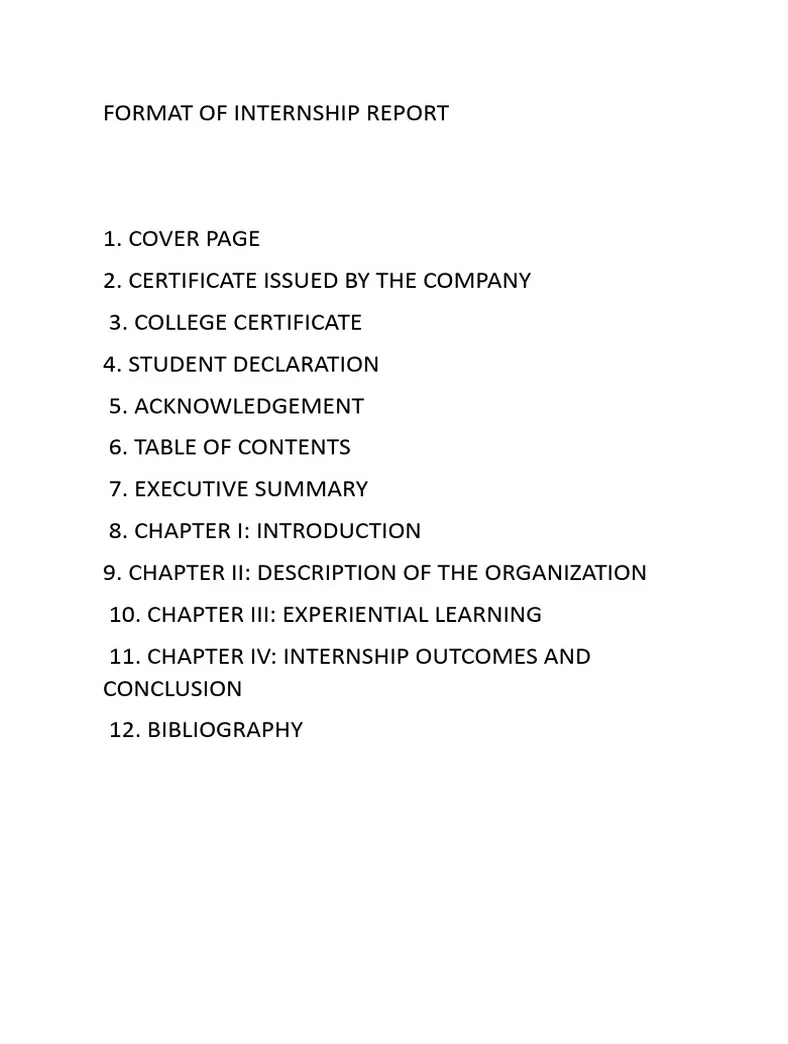 Format of internship report download free pdf internship job hunting