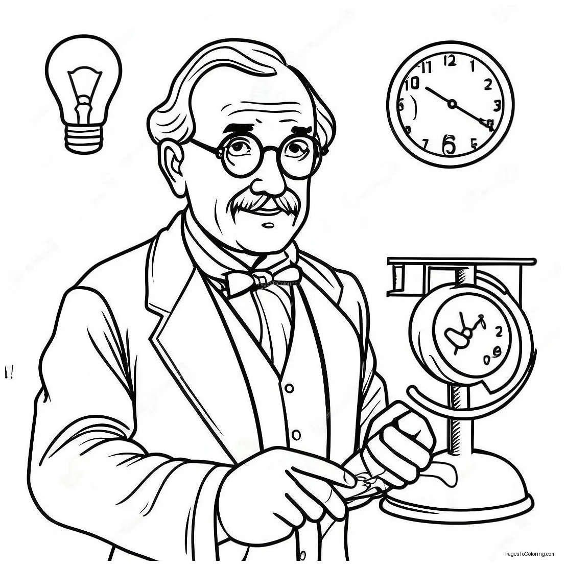 Famous Inventor With Inventions Coloring Page (72163-57971)