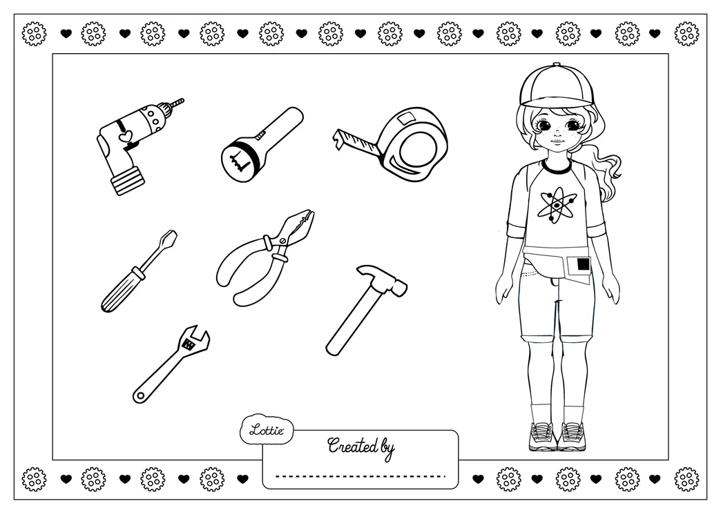 Young Inventor Coloring Sheet