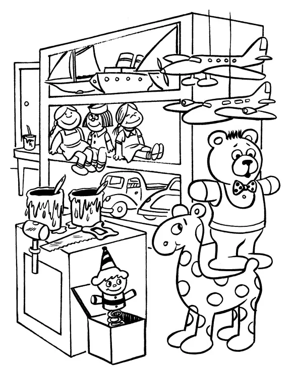 Santa workshop coloring page coloring pages