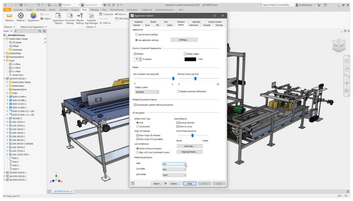Autodesk inventor what’s new 2022 map middle mouse button inventor