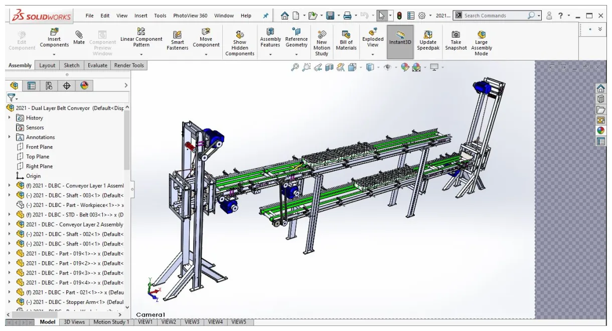 双层带式输送机_step_模型图纸下载 懒石网