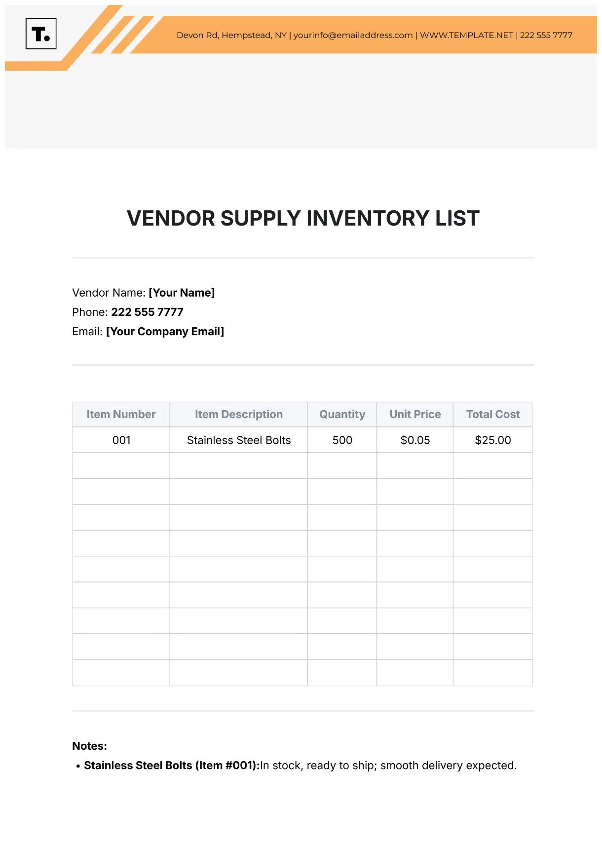 Free furniture template to edit online