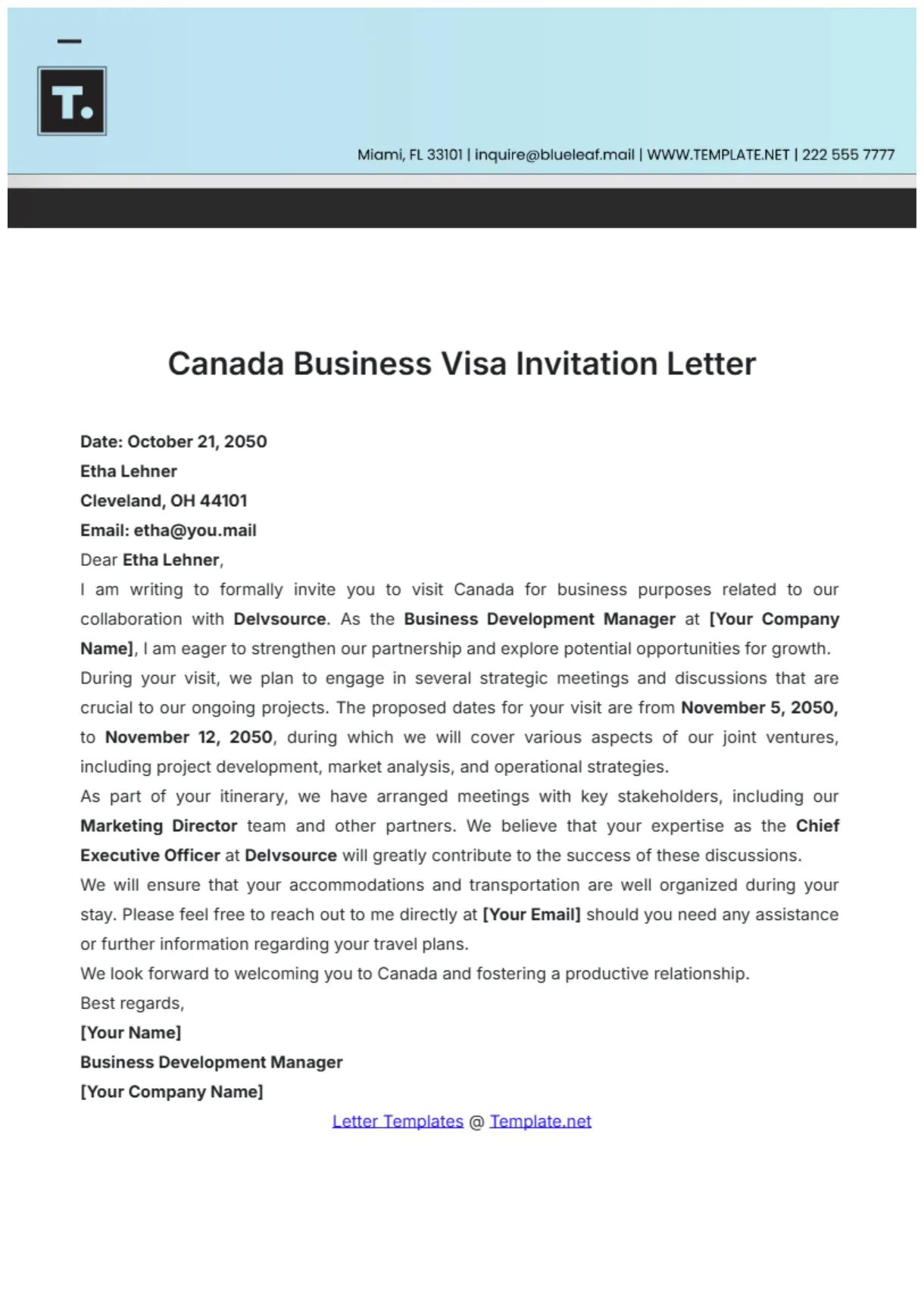 Editable sample letter of invitation invitation letter template