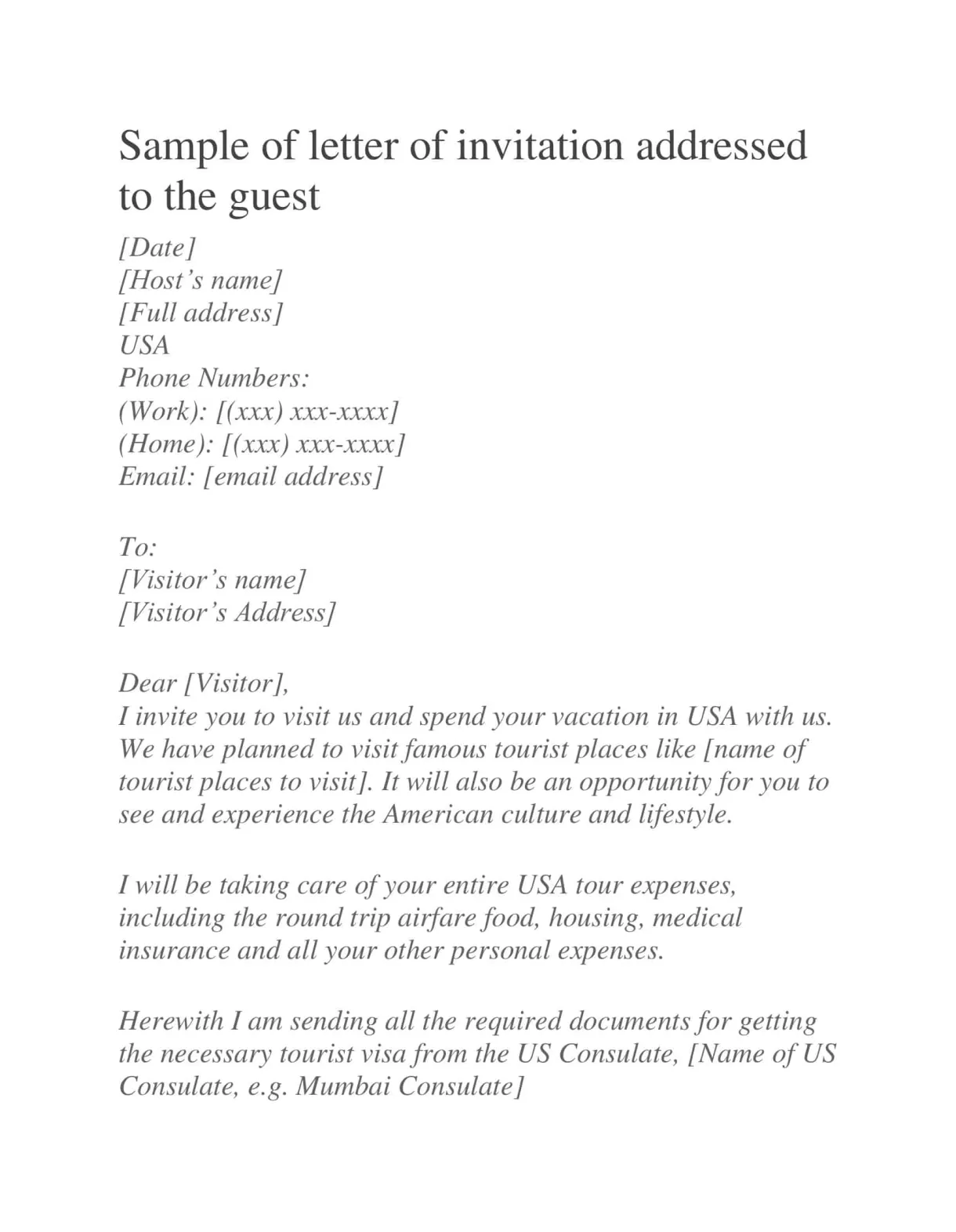 Free printable invitation letter templates [pdf, word]