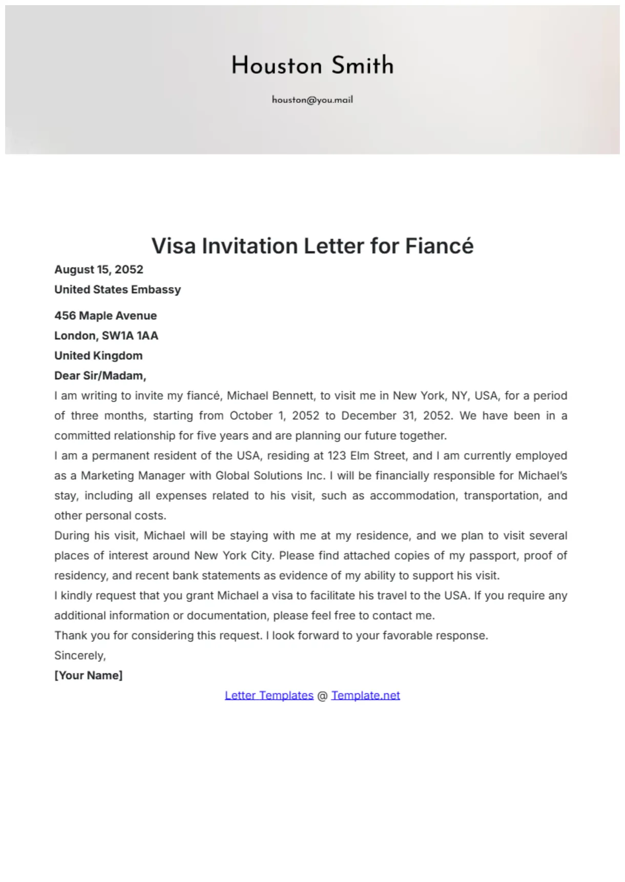 Editable sample letter of invitation invitation letter template