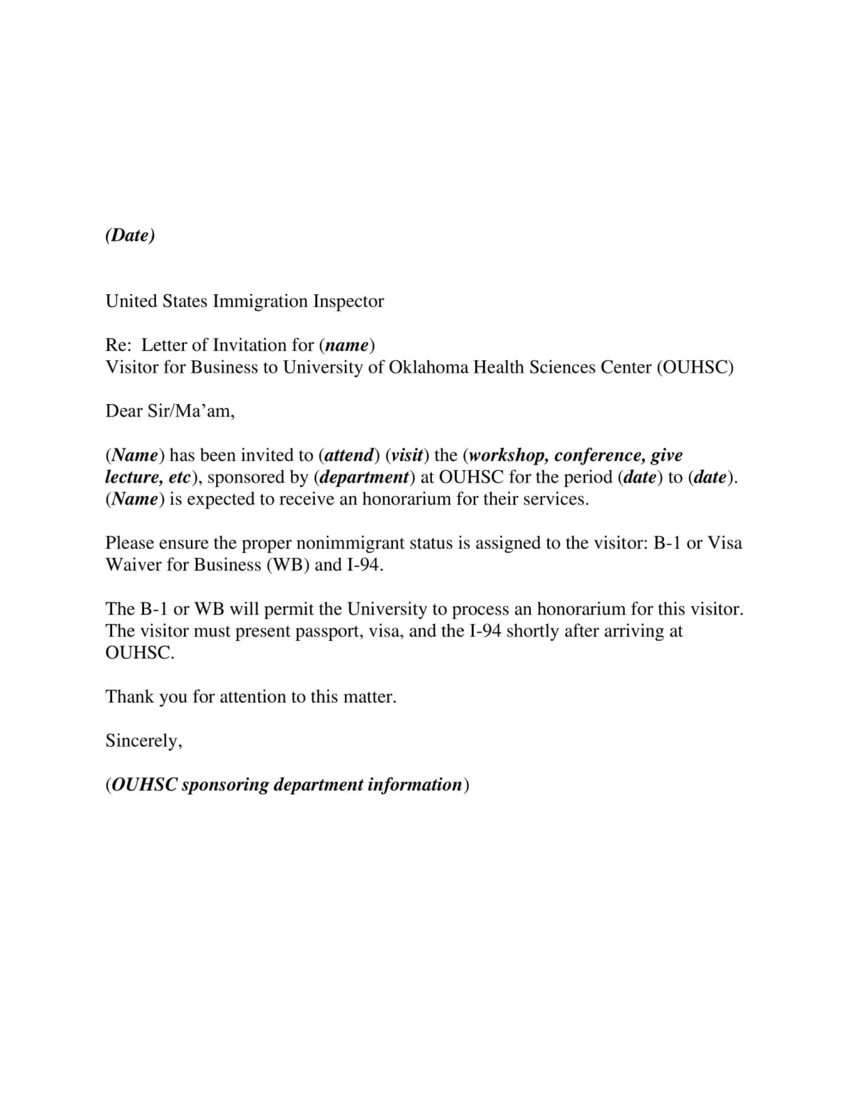 Free printable invitation letter templates [pdf, word]