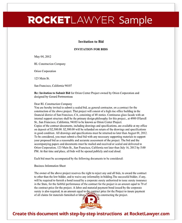 Letter template with sample