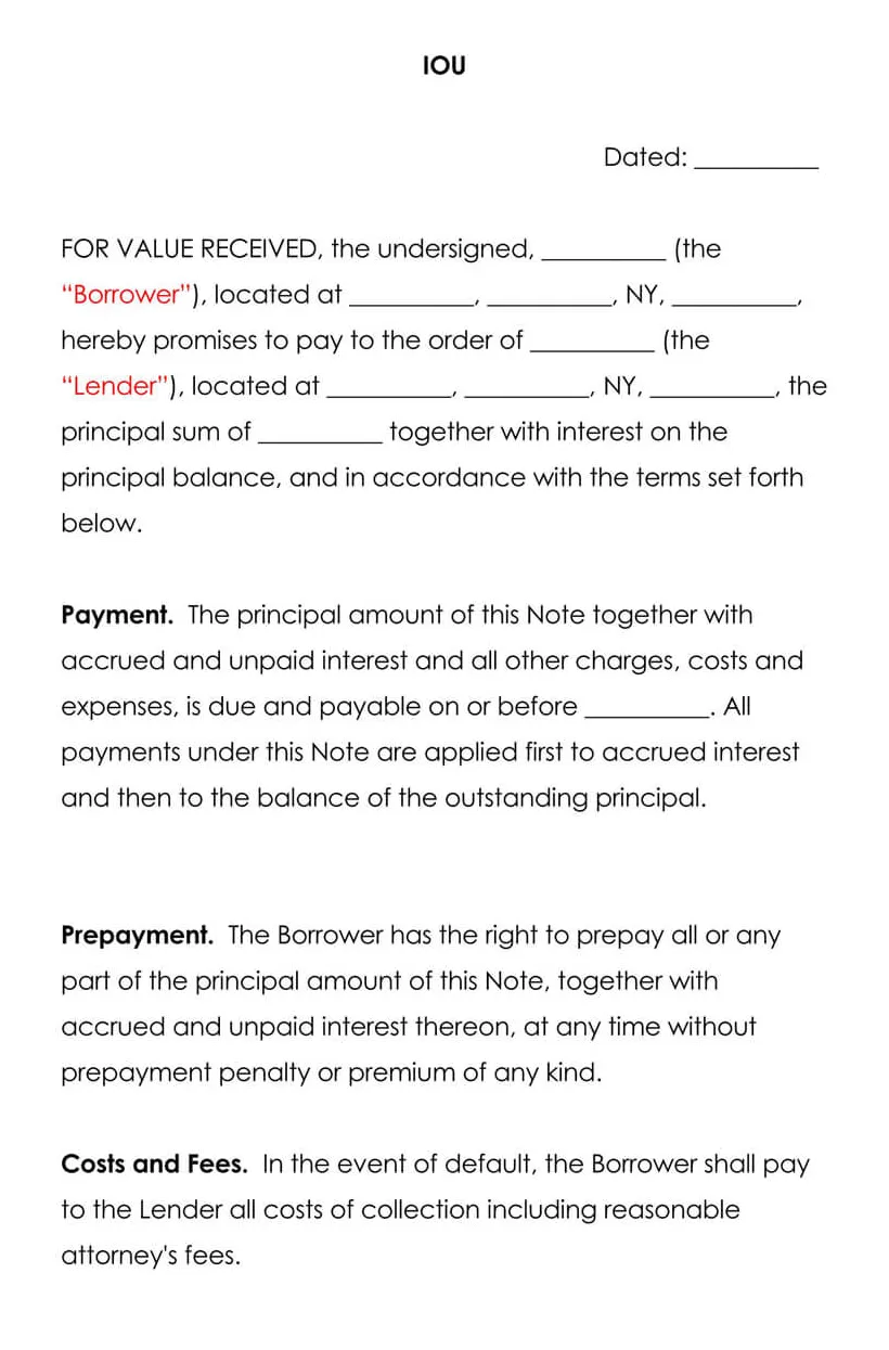 Free IOU Form Templates [How to Fill]