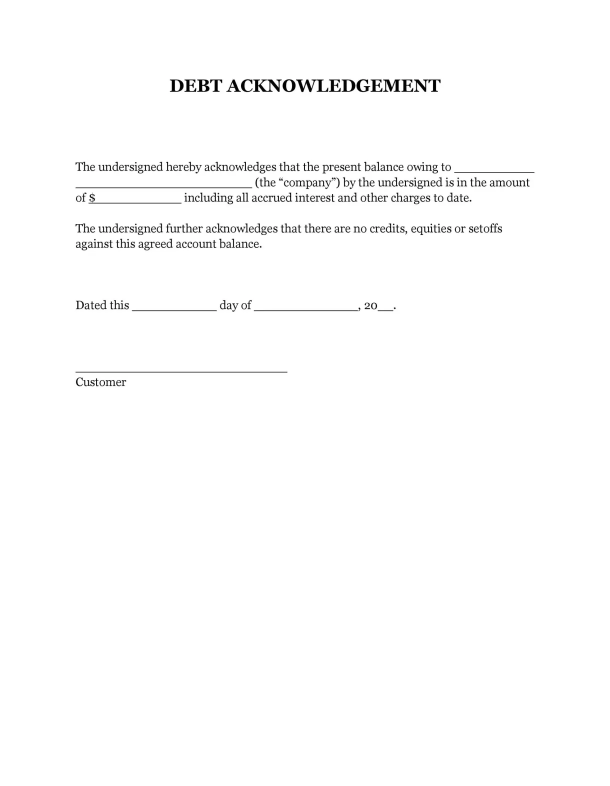 Printable Iou Form - Printable Forms Free Online
