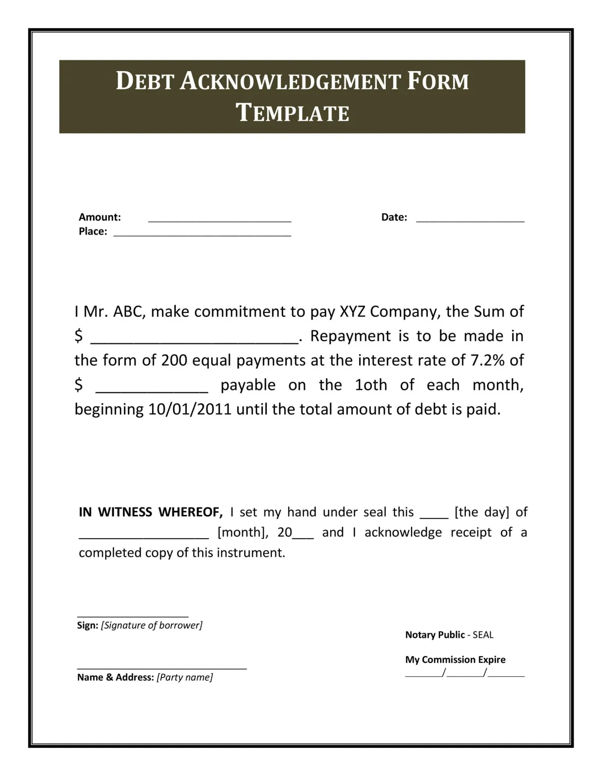 Iou Letter Template | Sample Design Layout Templates