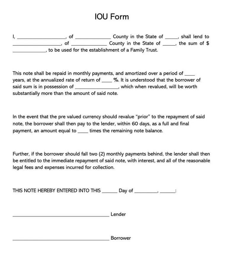 35+ Free IOU (I Owe You) & Debt Acknowledgment Forms
