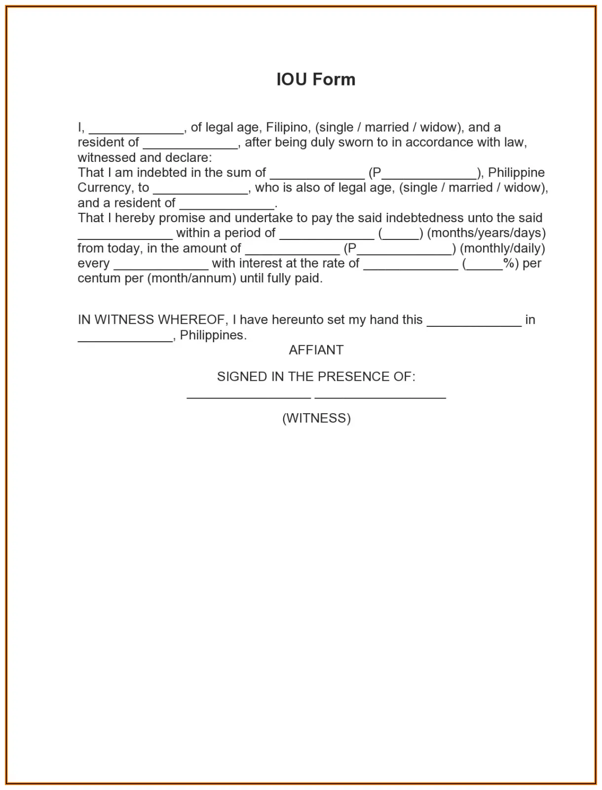 Basic Simple Iou Form - Form : Resume Examples #4x2vXvjPY5