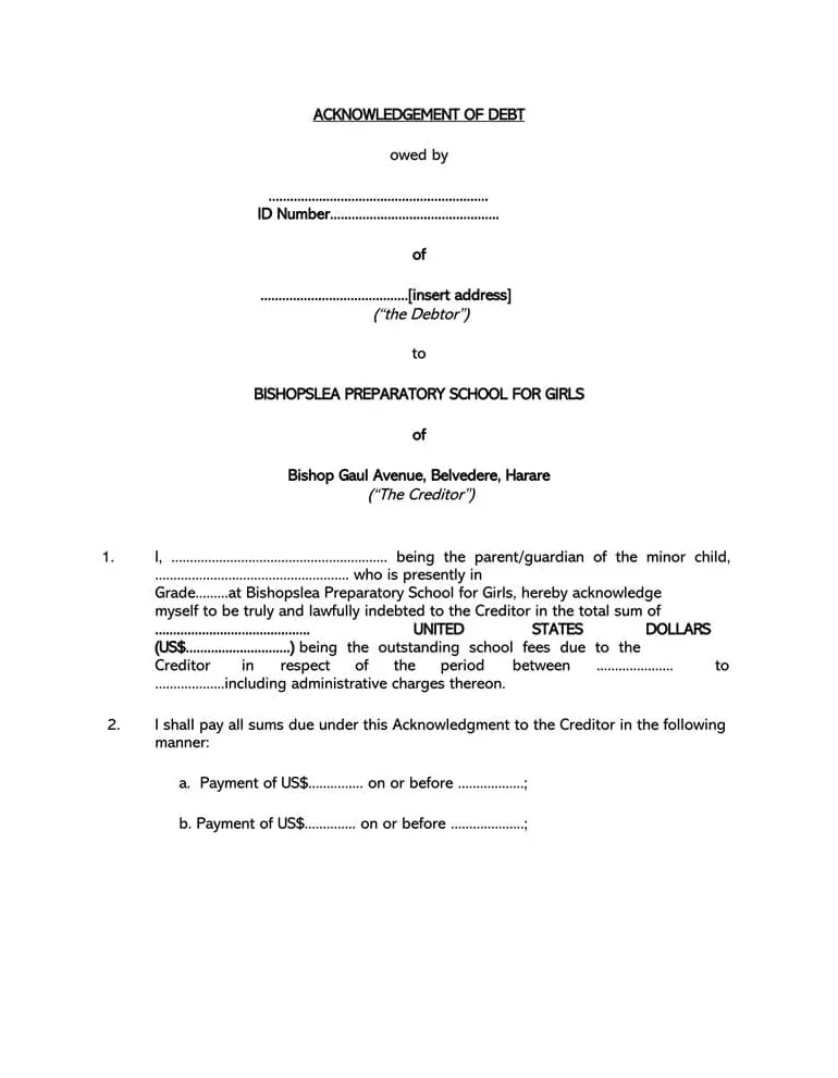 35+ Free IOU (I Owe You) & Debt Acknowledgment Forms