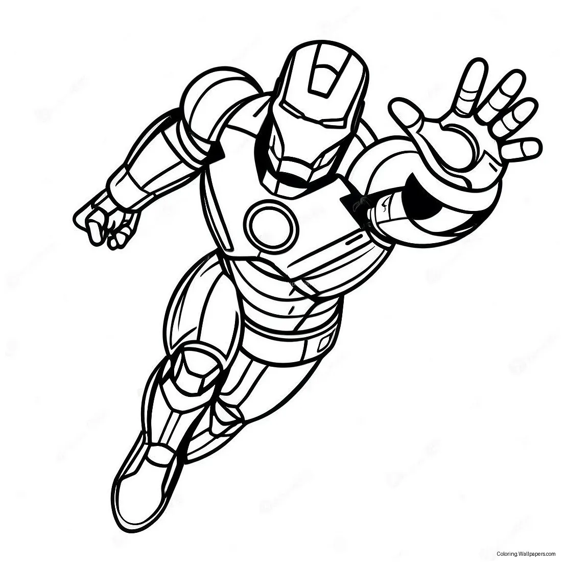 Iron man flying in his suit coloring page 3021-2407