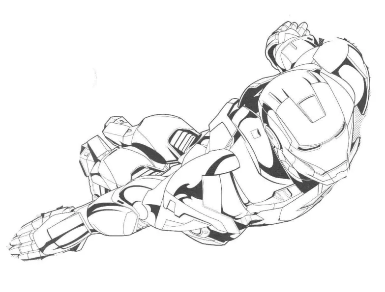 Iron man flying up coloring play free coloring game online printable coloring page