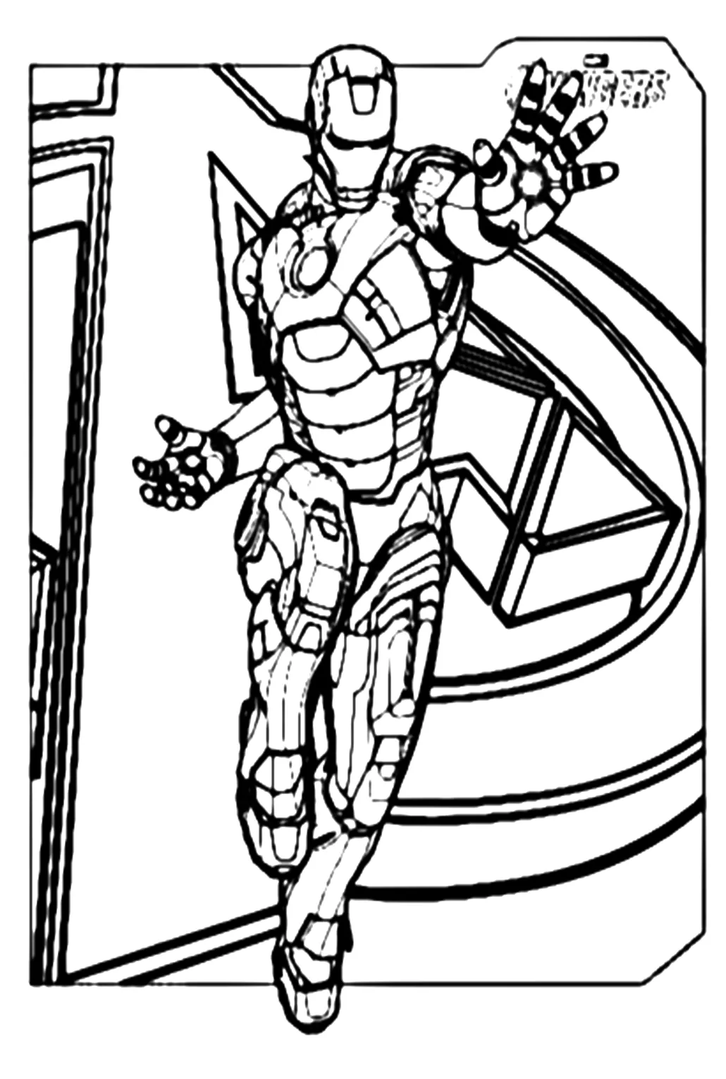 Iron man tank heavy combat suit coloring page netart