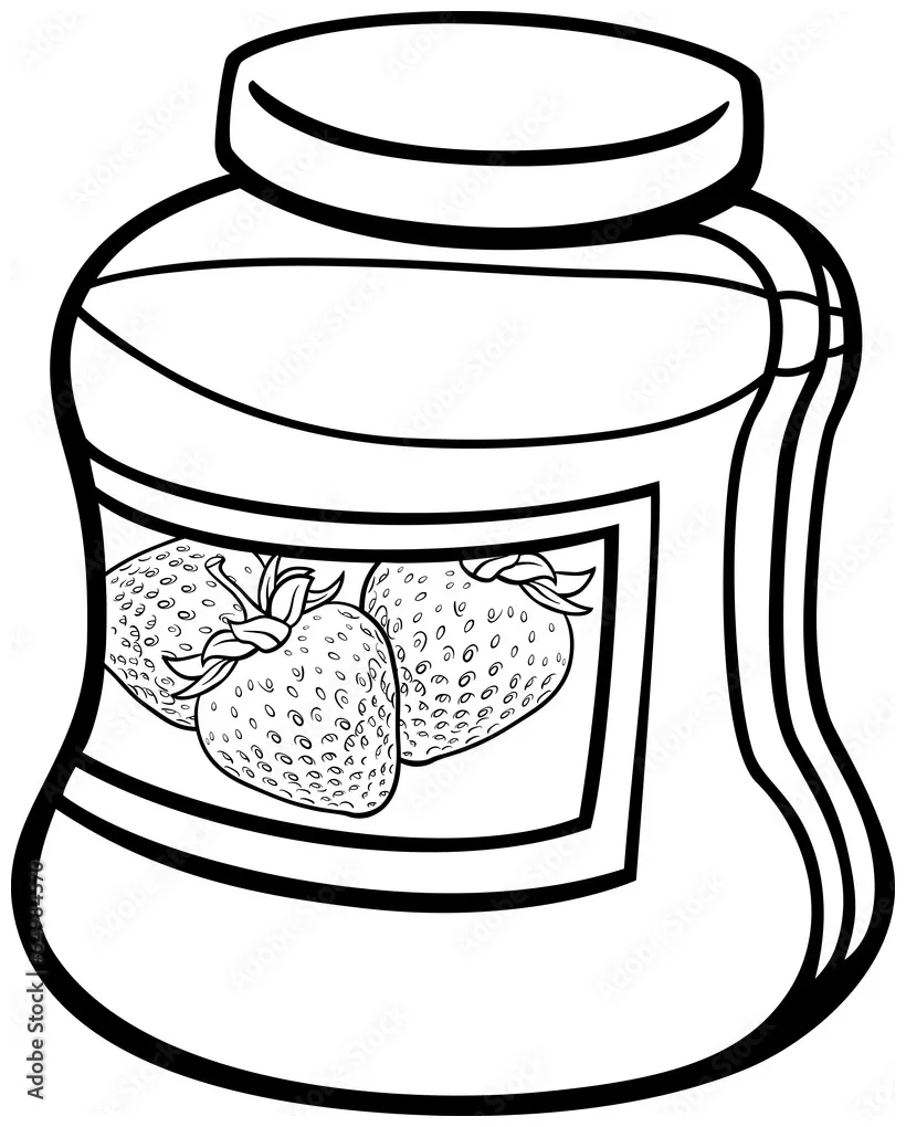 Jam in jar cartoon coloring page stock vector adobe stock