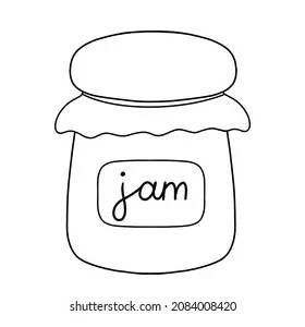 Coloring page winter illustration jar jam stock illustration 2084008420