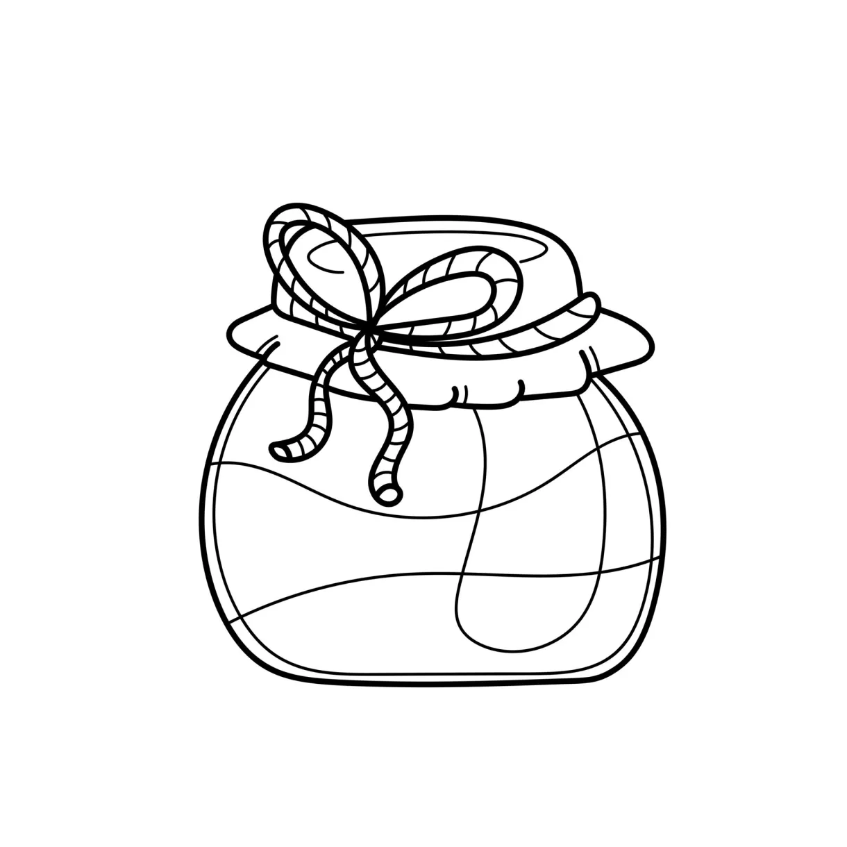 Jar of jam. coloring page for adult and kids, coloring book. black and