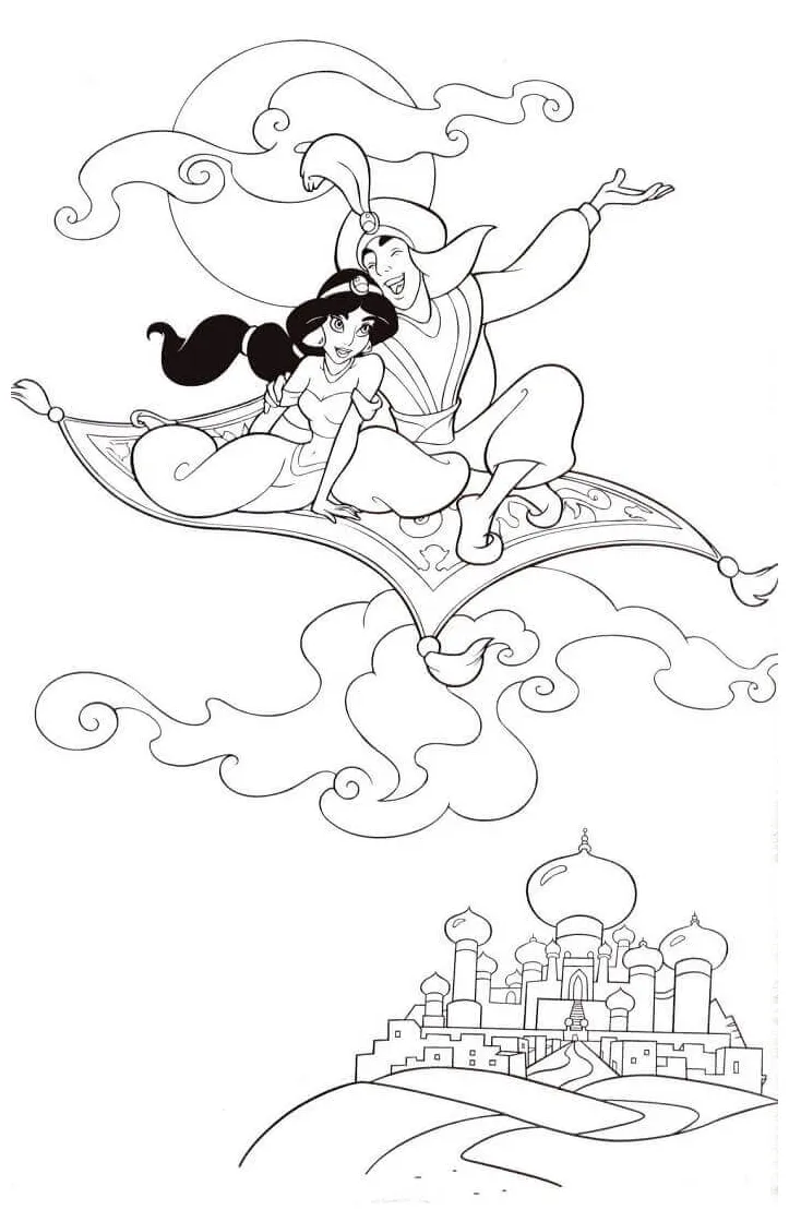 Aladdin magic carpet coloring page coloring pages printable coloring page