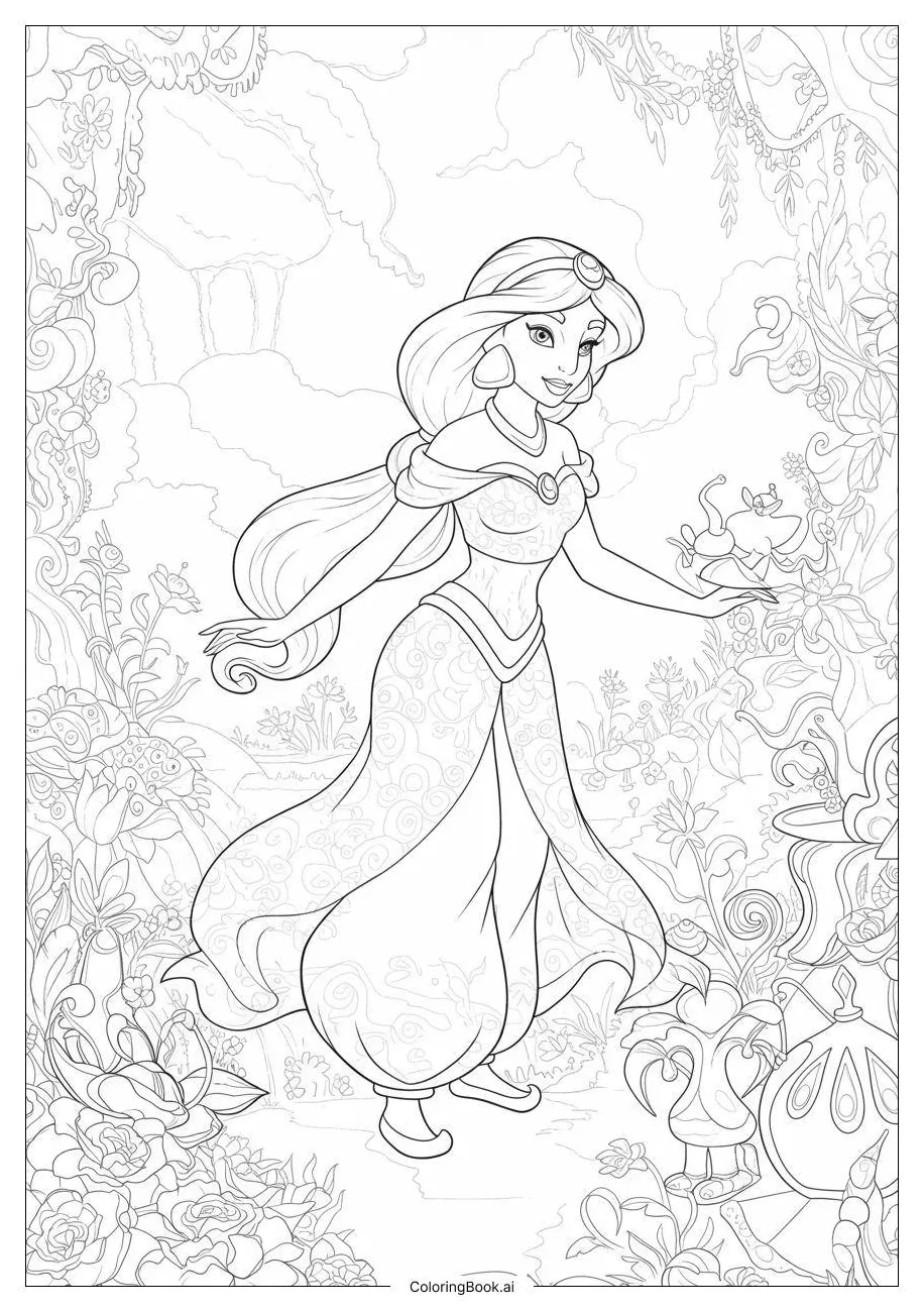 30 jasmine coloring pages free pdf & png printables