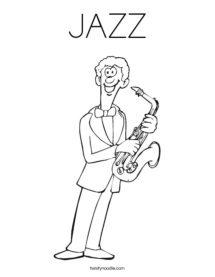 Jazz coloring page twisty noodle