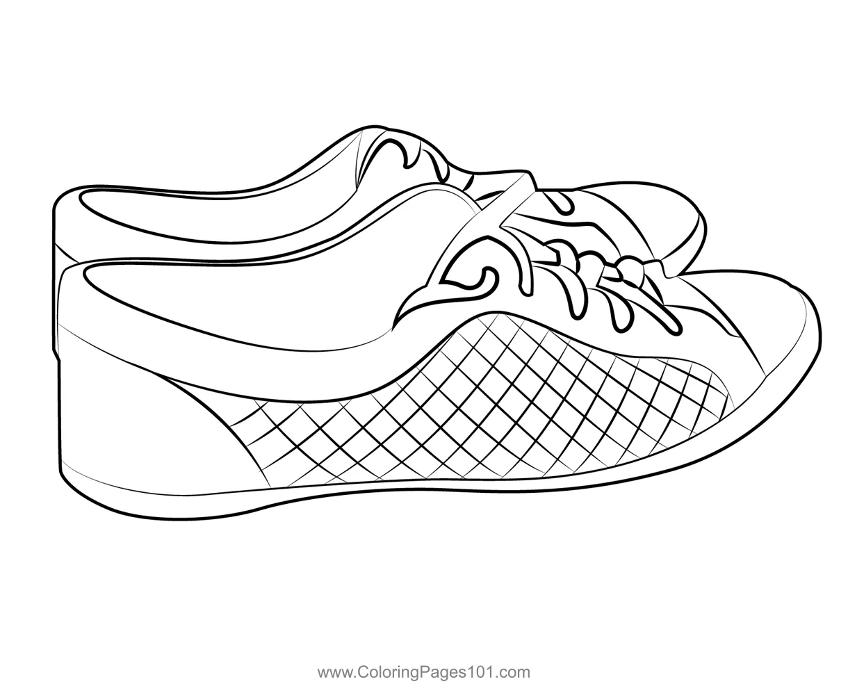 Canvas shoes coloring page for kids free shoes printable coloring