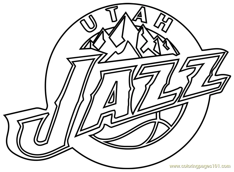 Utah jazz coloring page for kids free nba printable coloring pages