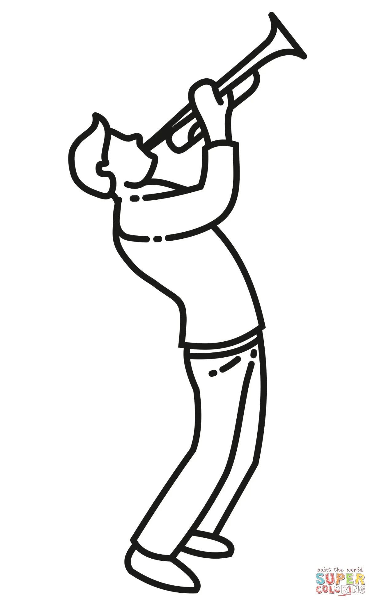 Jazz musician coloring page. free printable coloring page coloring nation