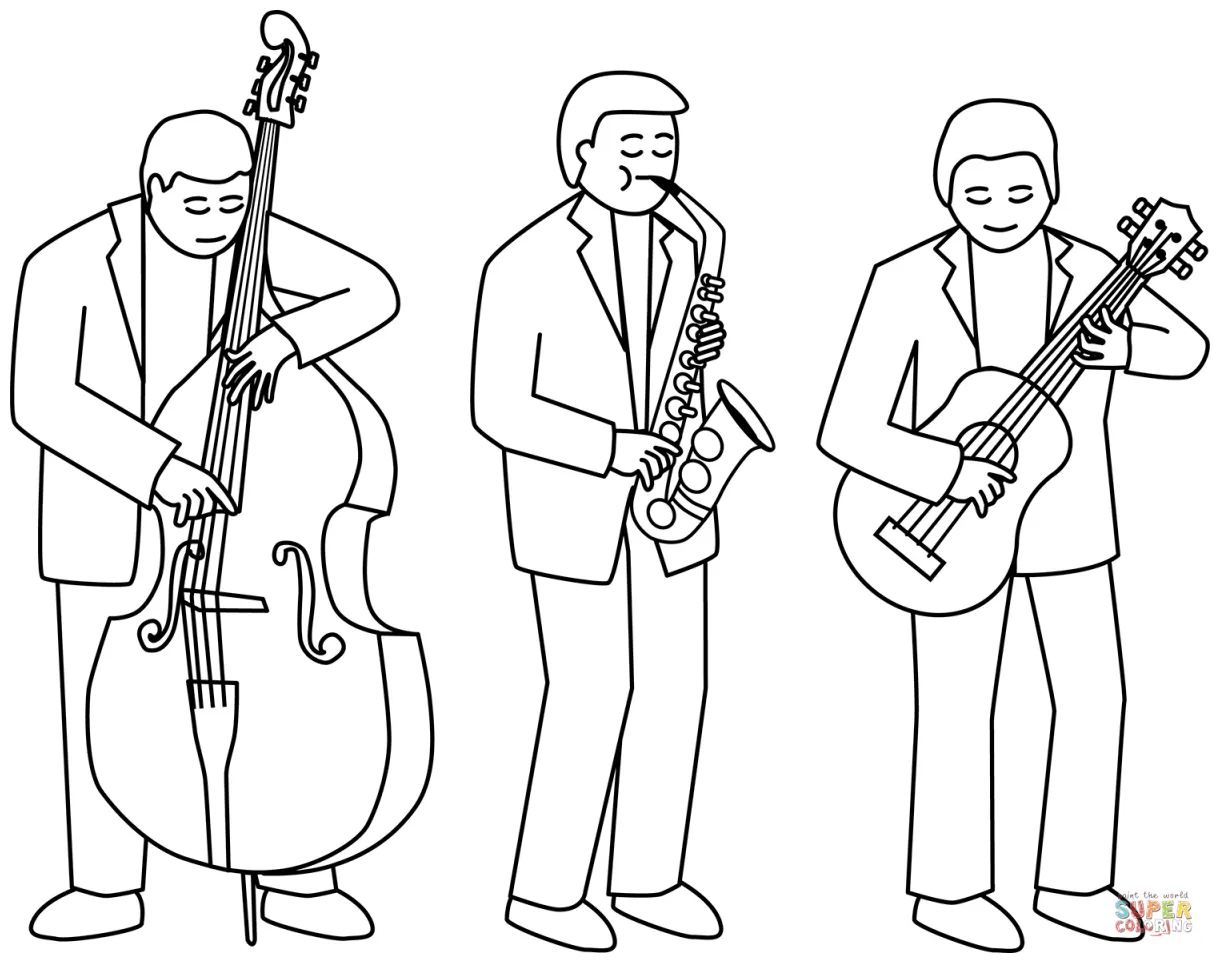 Jazz musicians coloring page free printable coloring pages
