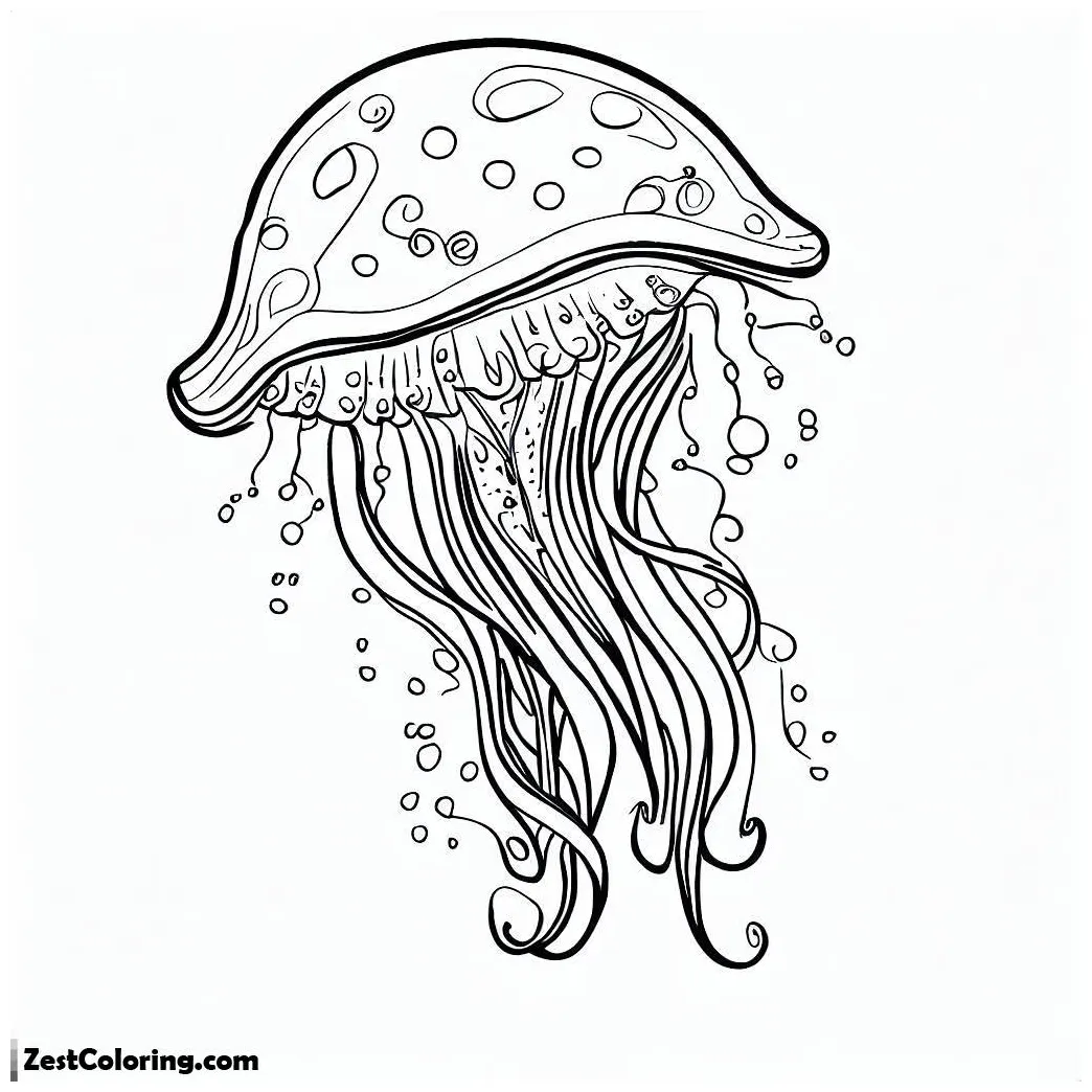 Beauty jellyfish coloring page coloring for kids smart, creative