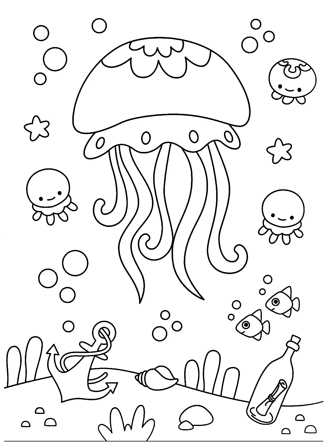 The jellyfish coloring page free printable coloring pages printable coloring page
