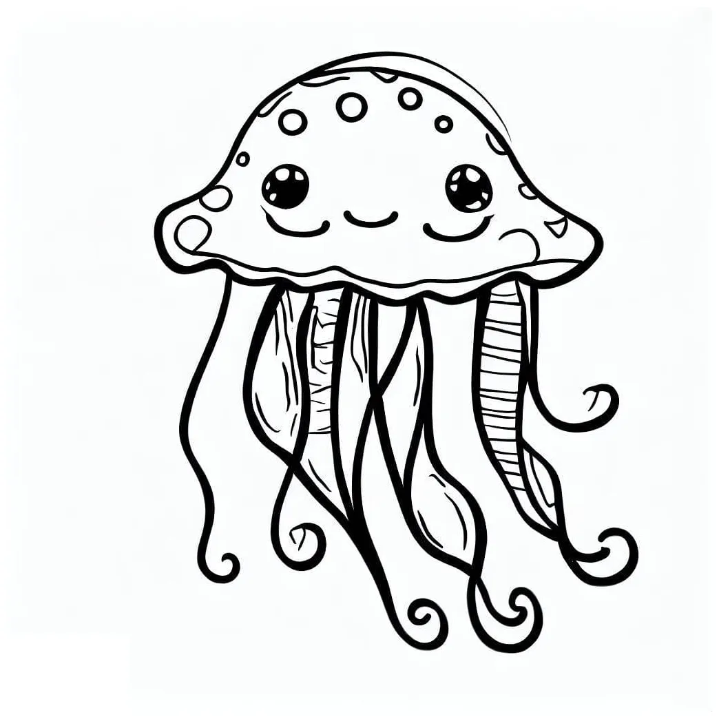 Printable jellyfish coloring page download, print or color online for