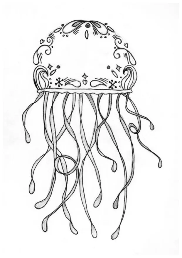 Coloring pages of jellyfish coloring home