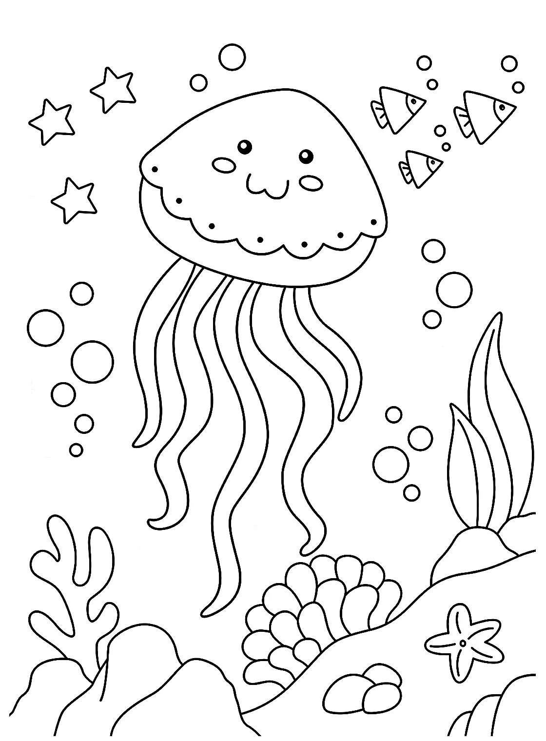 Free jellyfish coloring page free printable coloring pages
