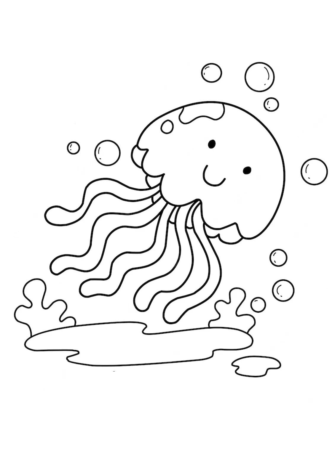 The jellyfish coloring page free printable coloring pages