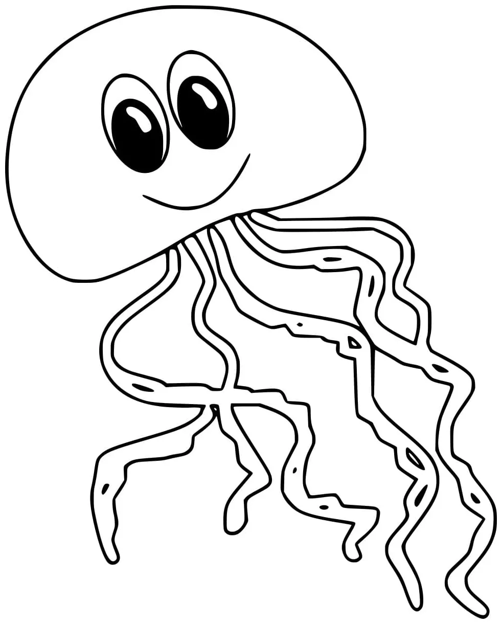 Easy cute jellyfish coloring pages coloring cool