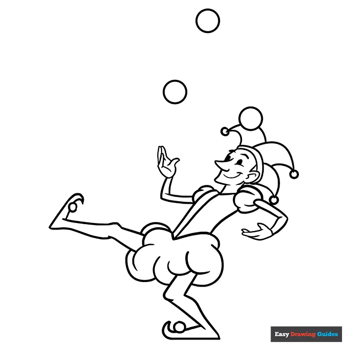 Jester Coloring Page | Easy Drawing Guides