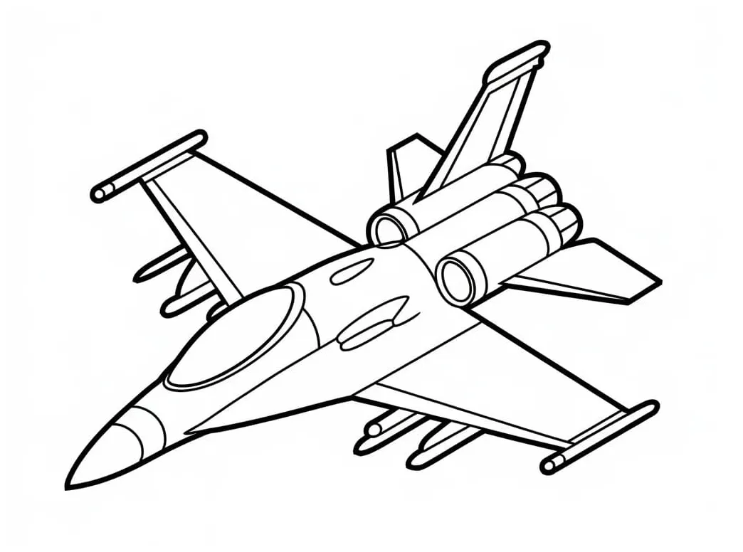 A fighter jet coloring page download, print or color online for free
