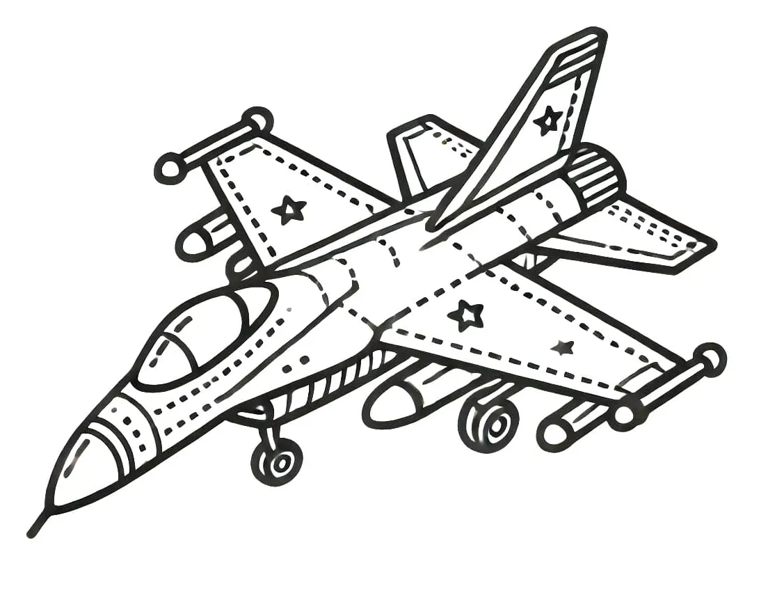 Nice fighter jet coloring page download, print or color online for free