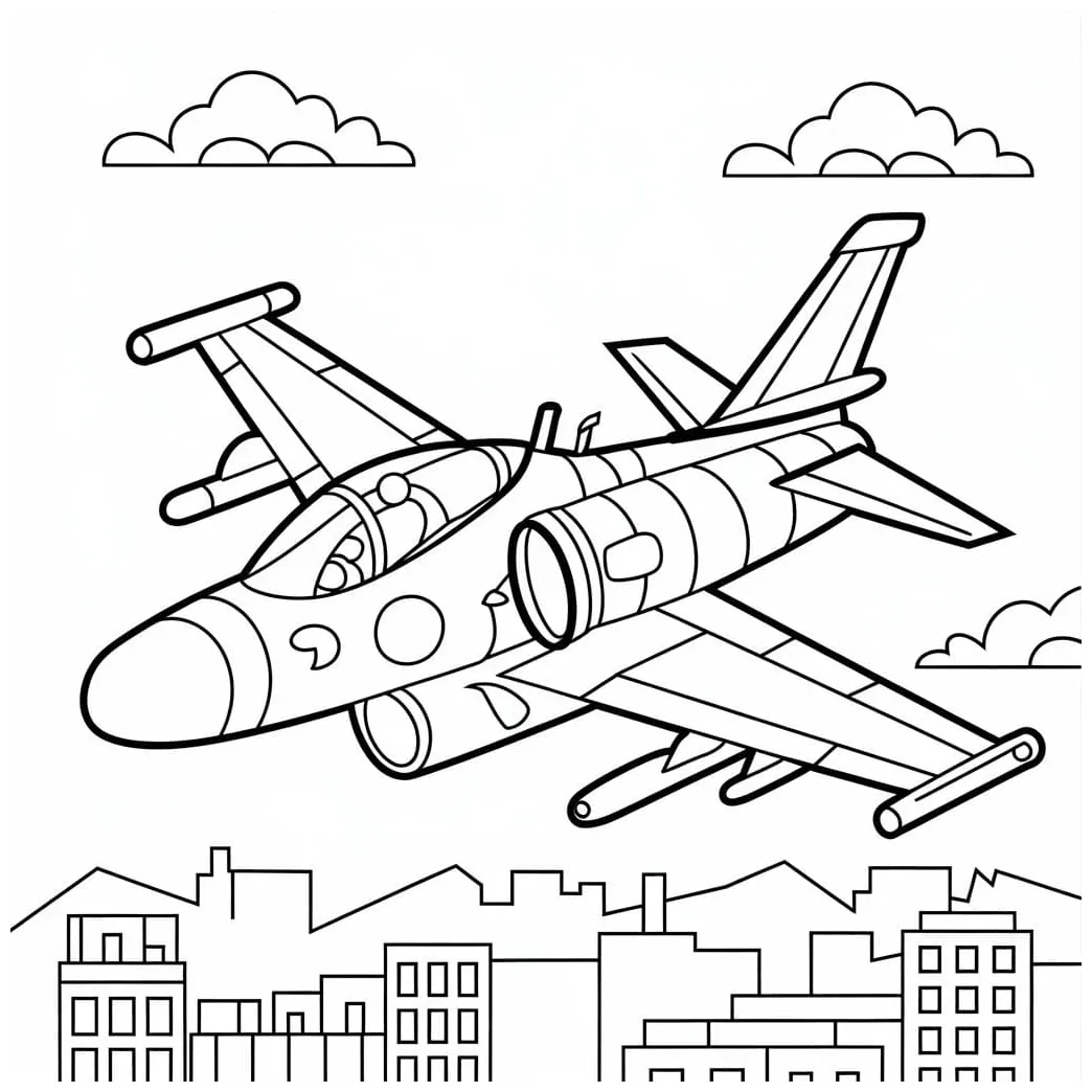 Amazing fighter jet coloring page download, print or color online for