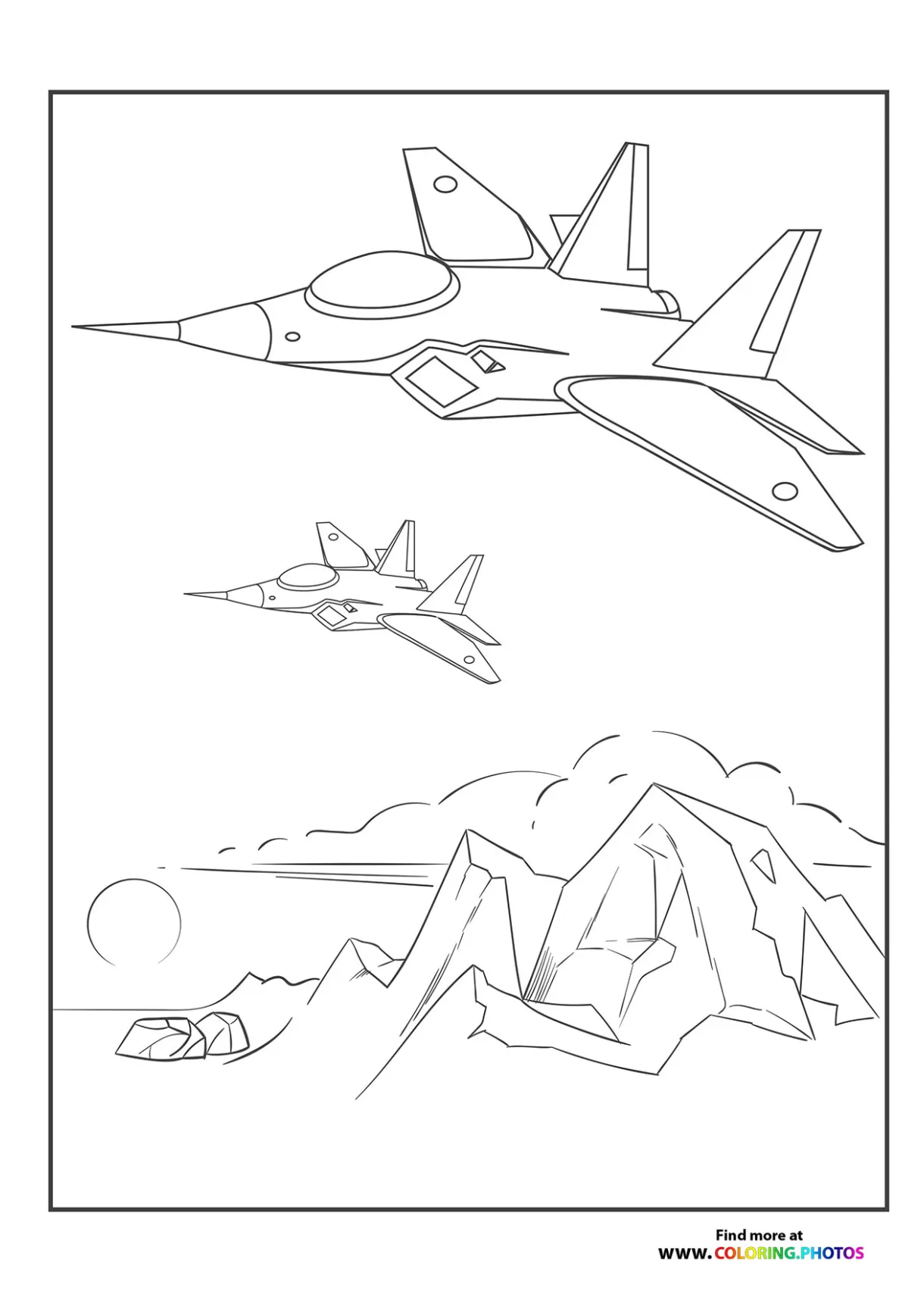 Fighter jet coloring pages for kids
